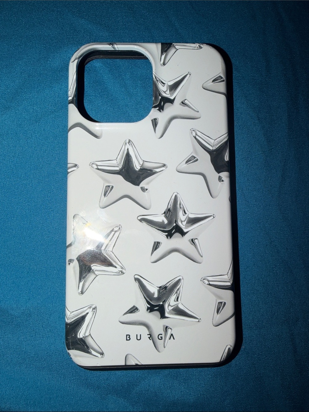 iPhone 13 Pro Max Burga White Silver Star Protective Phone Case